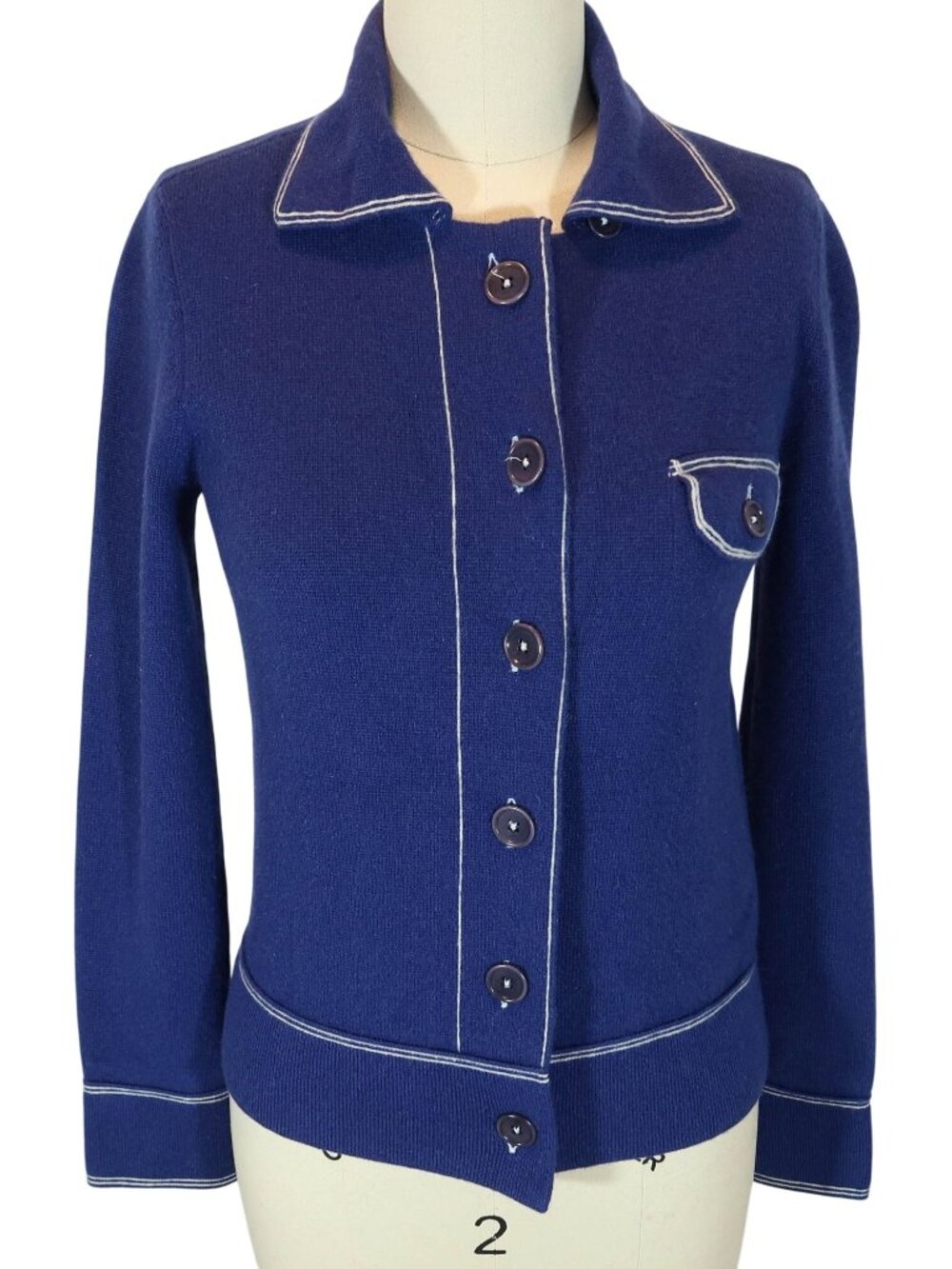 TSE SAY Cashmere Cardigan Sweater Jacket Size XS Preppy Nautical Academia